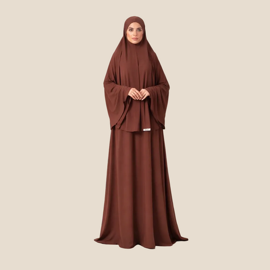 Khimar & Abaya Set - Amber Brown